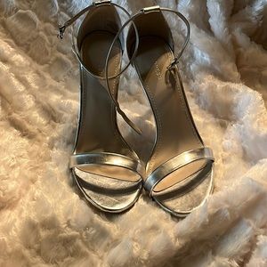 Metallic Silver Strappy Heel